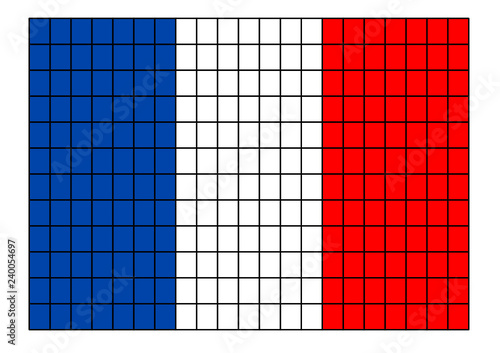 drapeau quadrillage français ,bleu,blanc,rouge