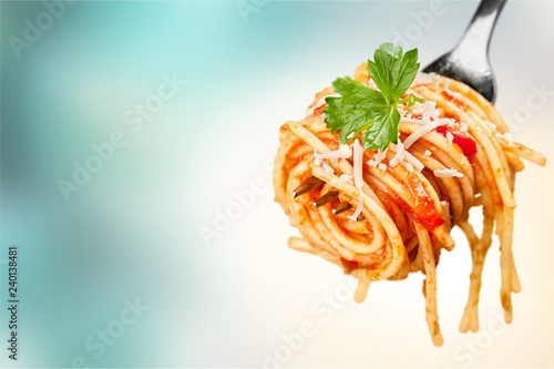 Fork with just spaghetti around