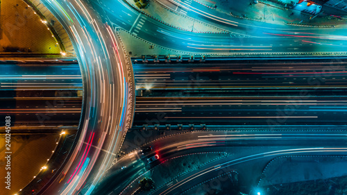 Expressway top view, Road traffic an important infrastructure