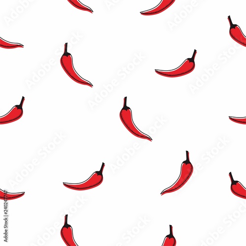 Seamless pattern of chili pepper vector 