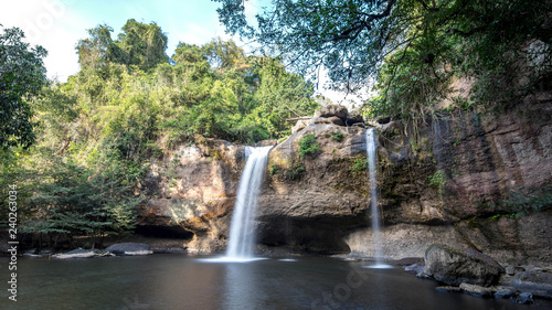 Haew Suwat waterfall at Khao Yai National Park Nakhon Ratchasima povince , Landscape Thailand
