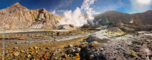 Landscape of volcanic White Island, New Zealand