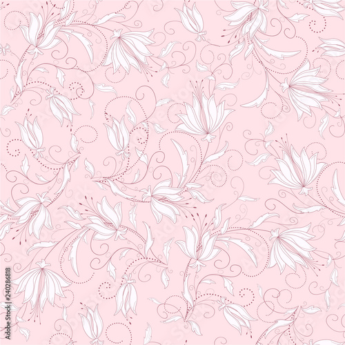 seamless pink floral background