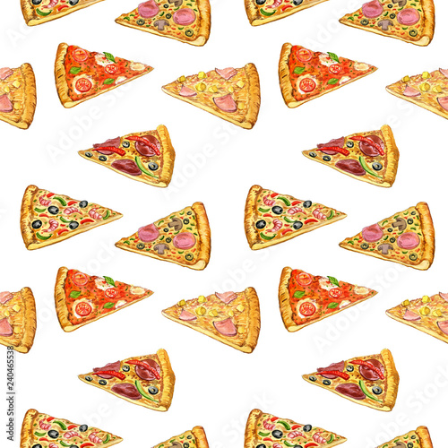 seamless pattern with pizza