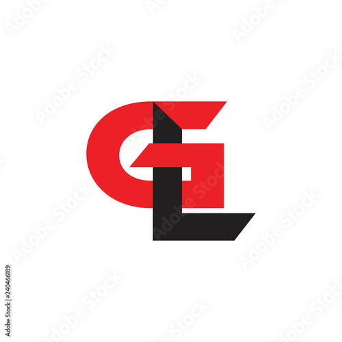 letters gl simple linked logo vector