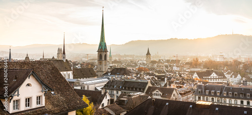 Zurich, Switzerland - view of the old town from ETH