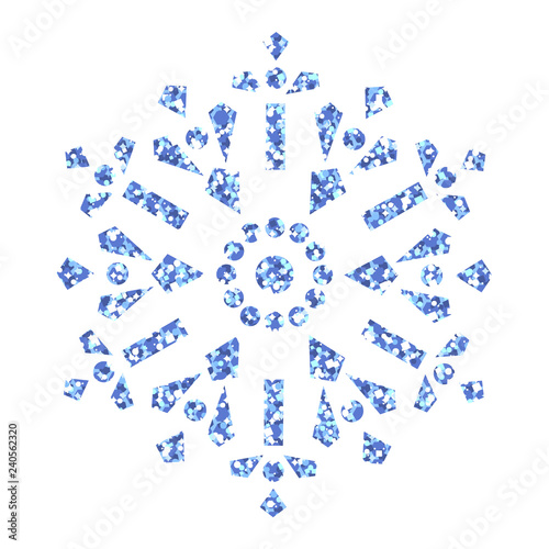 Beautiful Christmas Snowflake. Glitter Crystal.