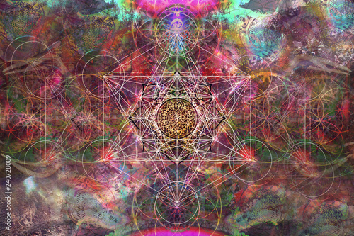 Abstract spiritual background with sacred geometry