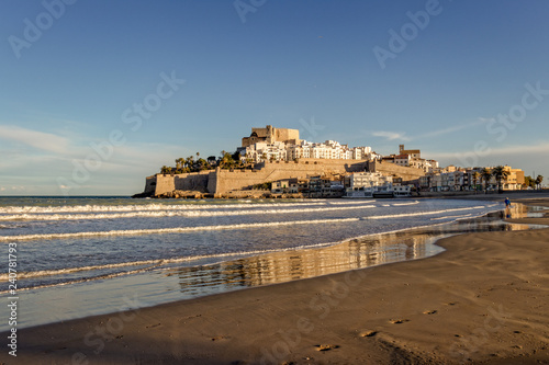 PENISCOLA, SPAIN - MARCH 2018 - The Castle Palace of Peníscola also called Pope Moon's Castle (Papa Luna).