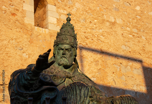 PENISCOLA, SPAIN - MARCH 2018 - The Castle Palace of Peníscola also called Pope Moon's Castle (Papa Luna).