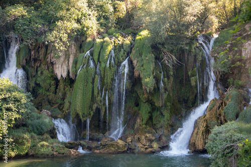 Popular with tourists Kravica waterfall is a large tufa cascade on the Trebižat River, in the karstic heartland of Herzegovina in Bosnia and Herzegovina