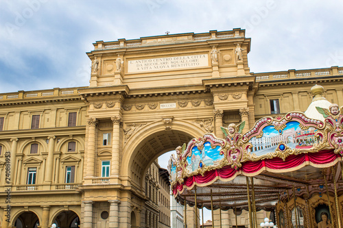 Arch on Piazza della Repubblica (Republic Square) in Florence