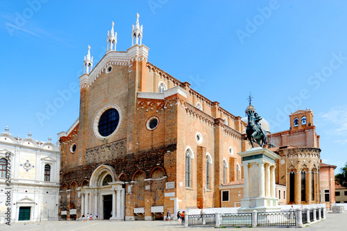 Church of brick the Santi Giovanni e Paolo Church square in the middle of Venice. 