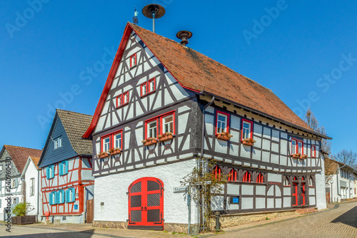 old traditional houses in small village of Friedrichsdorf in Germany