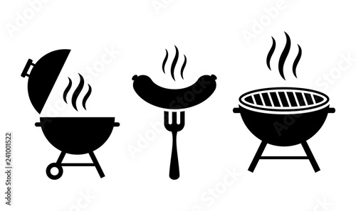 Grill bbq vector icon set