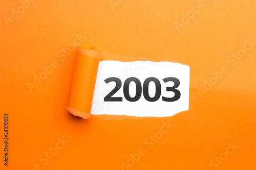surprising Number / Year 2003 orange background