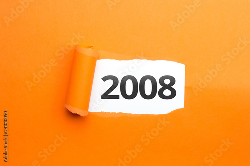 surprising Number / Year 2008 orange background