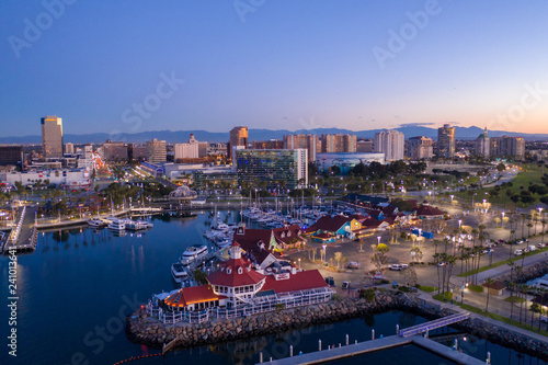 aerial view of long beach harbor