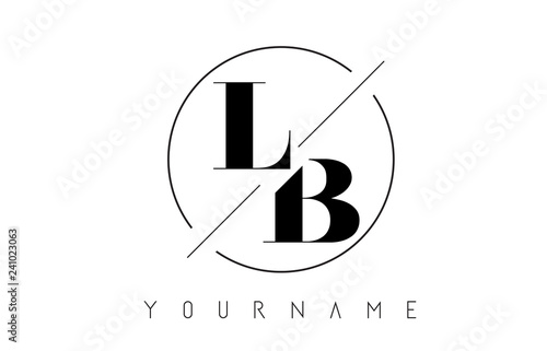 LB Letter Logo with Cutted and Intersected Design