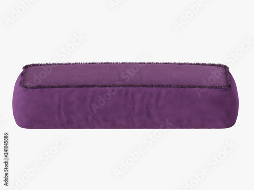 Soft purple fringed pouf 3d rendering