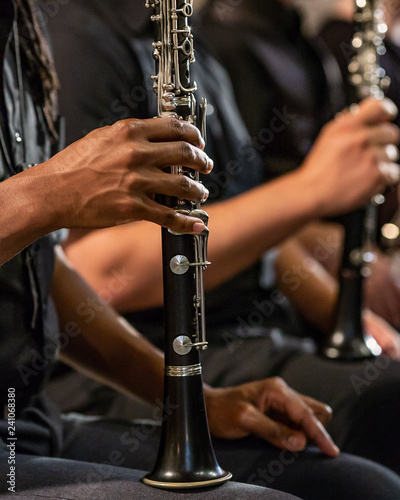 Clarinet player woodwind section