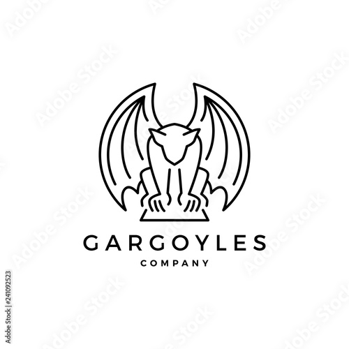 gargoyles gargoyle logo vector outline illustration