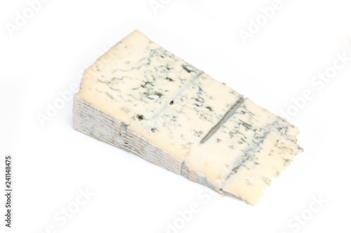 Italian Gorgonzola cheese isolated on a white studio background.