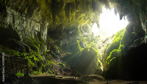 Cave shot of Borneo in Asia. Beautiful light ray.