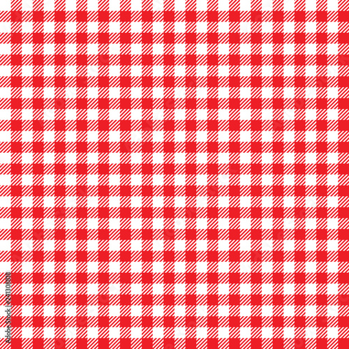 Tablecloth for classic red checkered kitchen or picnic table,seamless,pattern.Vector illustrator.