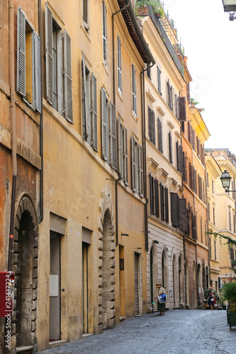 Facade of Buildings in Rome, Italy
