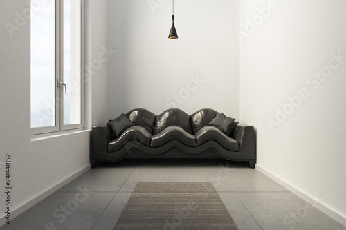 Kleiner Raum mit wenig Platz und gestauchtem Sofa