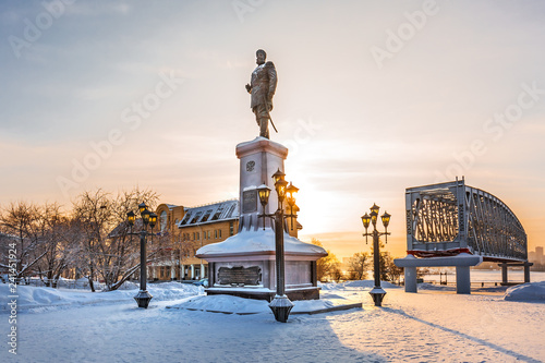 Pomnik cesarza rosyjskiego Aleksandra Trzeciego. Nowosybirsk, Rosja