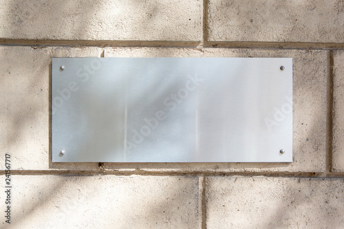 Mock up of a plate metal sign