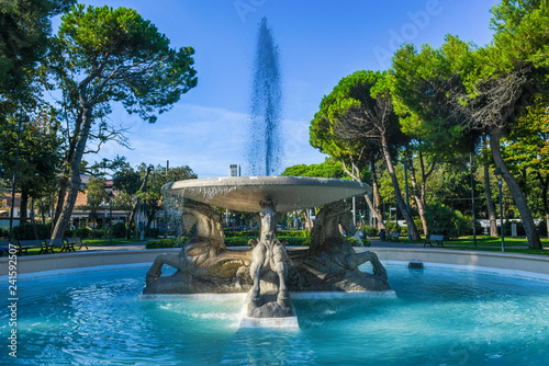 Four horses fountain in Rimini, Italy