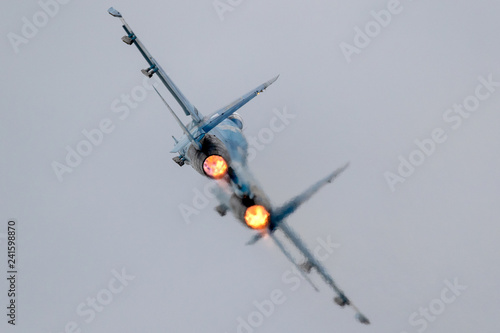 Fighter jet full afterburner take off