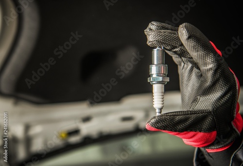 Vehicle Spark Plug in a Hand