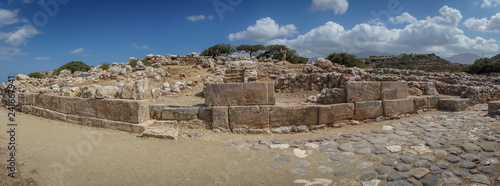 Agios Nikolaos, Crete - 09 29 2018: Archaeological site of Gournia