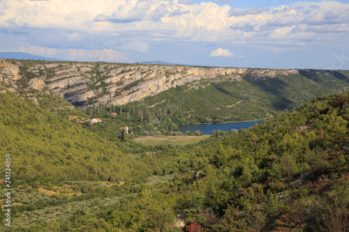 Road by the Cikola river canyon in Croatia.