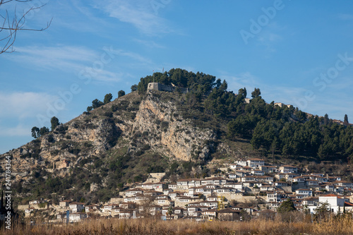 Mangalem district in Berat, thousand windows city and UNESCO World Heritage Site of Albania