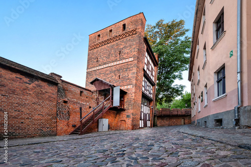 Medieval leaning tower - famous landmark in Torun, Poland