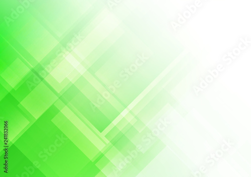 Abstract square shapes green background