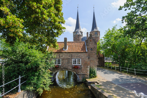 Eastern Gate (Oostpoort), old city gate of Delft, Netherlands