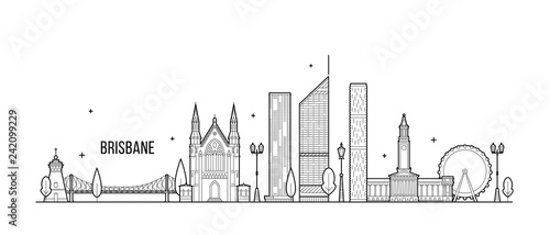 Brisbane a big skyline Queensland Australia vector