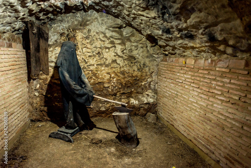 verdugo en el castillo de niebla en Huelva Andalucía 