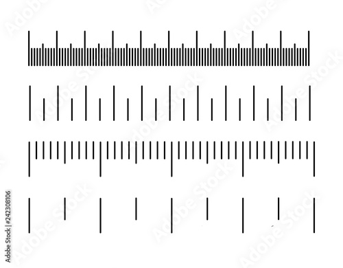 Measurement scale ruler or scale length measurement metric and inch diagrams.