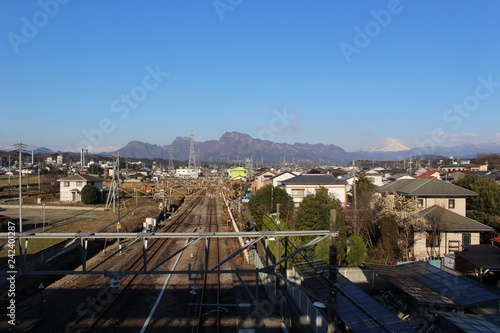 磯部駅から望む妙義山