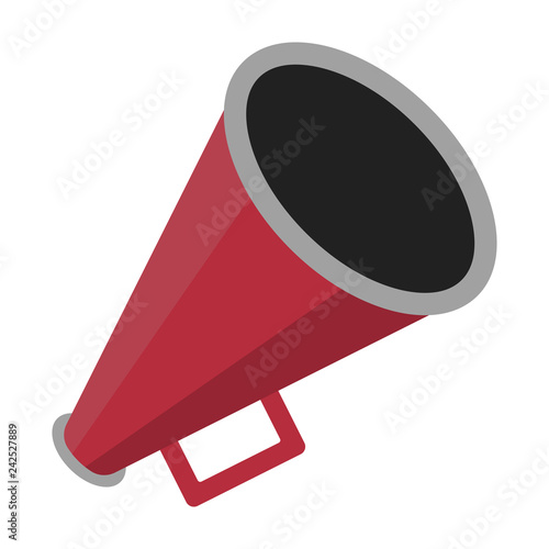 Red Megaphone Illustration - Red megaphone in flat design isolated on white background