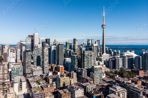 Aerial view of Downtown Toronto, Ontario, Canada.