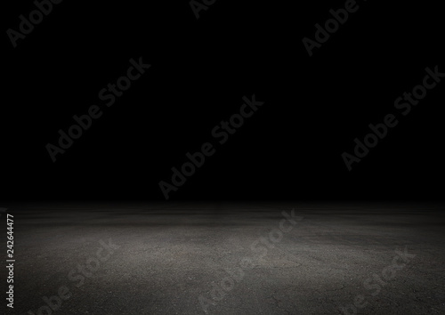 Dunkler Boden Hintergrund Leer Stein Beton bei Nacht