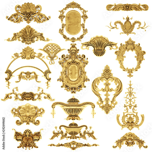 Gilded stucco, collection gold cartouche